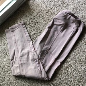 Light purple workout leggings with mesh